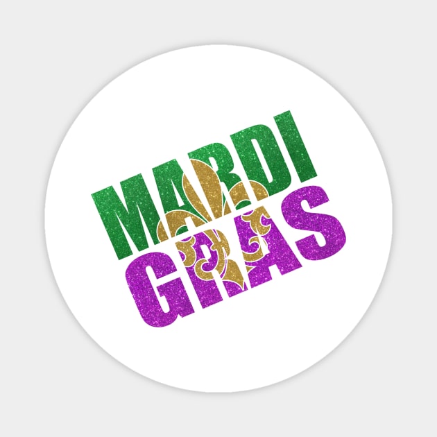 Fun Mardi Gras Fleur-de-lis Magnet by CoastalDesignStudios